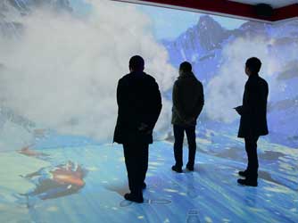 濰坊濱海黨性教育展館CAVE沉浸式空間-四折幕投影互動