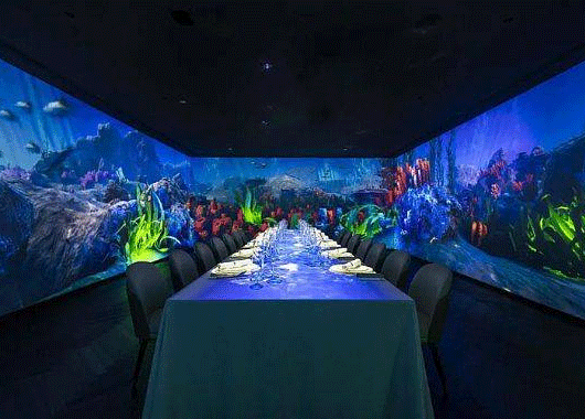 折幕投影在主題餐廳的應用場景